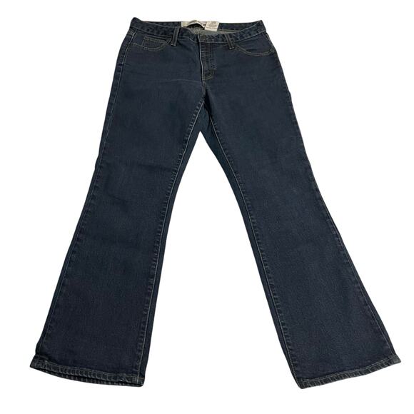 Gap Womens Jeans Size 10 Blue Bootcut Mid Rise Stretch Dark Wash Denim Zip Fly - Picture 1 of 11